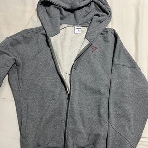 Gymshark Men's Heather Gray Zip-Up Hoodie
